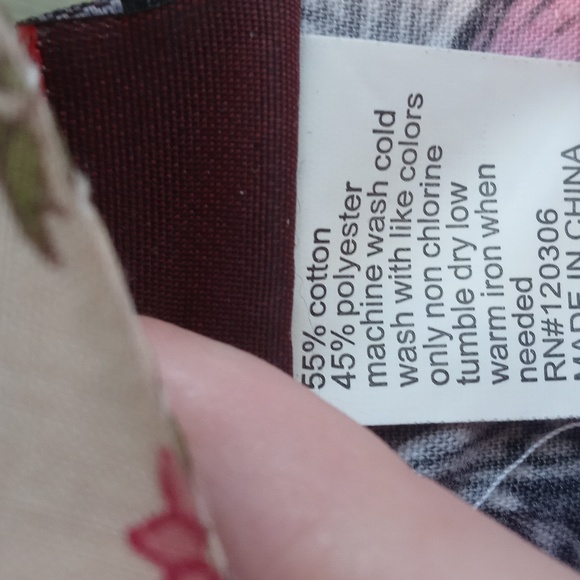 Women's Denice butterfly pink wht grey blk pattern Large scrub top - Picture 7 of 10